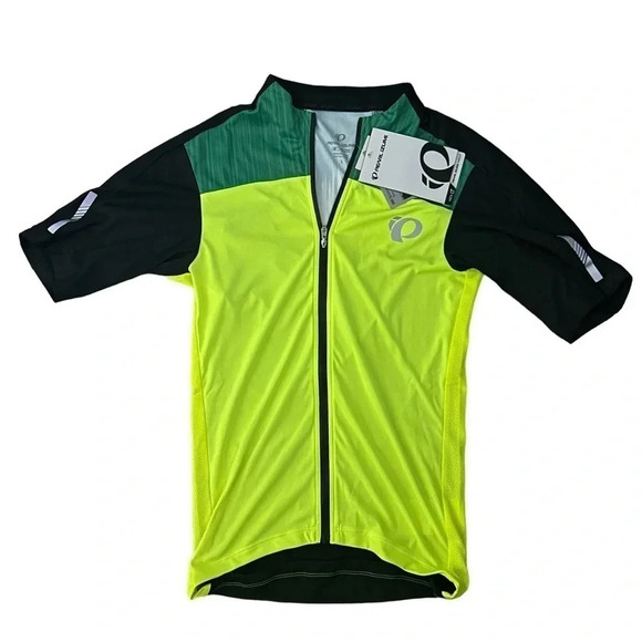 NWT Pearl Izumi Men’s Small Elite Pursuit Jersey Style Green Yellow Flourescent - Picture 1 of 11